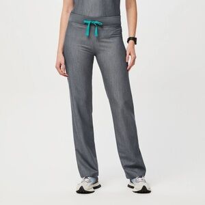 Figs Livingston Graphite Scrub Pants • Size S • Straight‑Leg Stretch